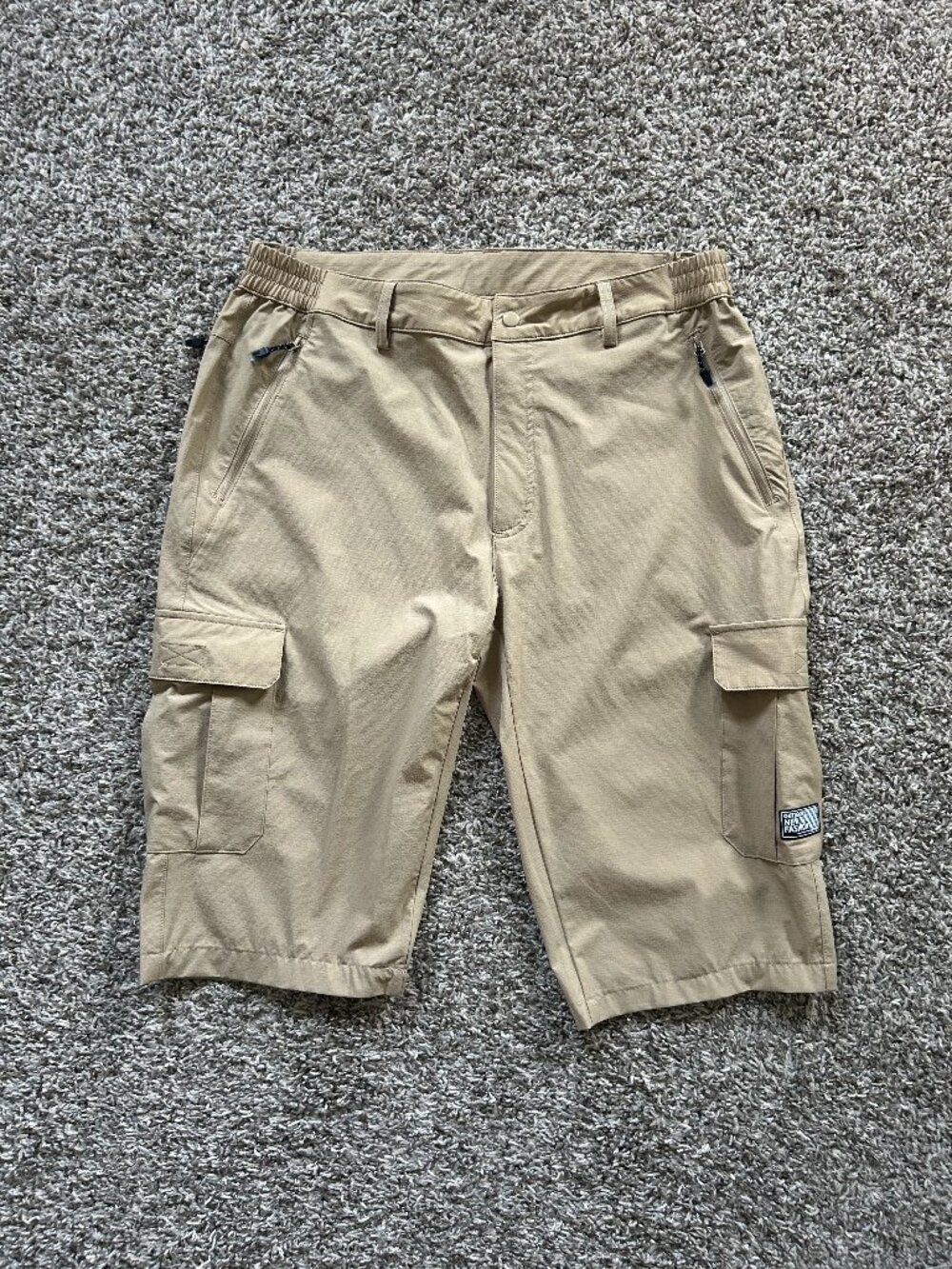 Men's Khaki Nylon Cargo Shorts
